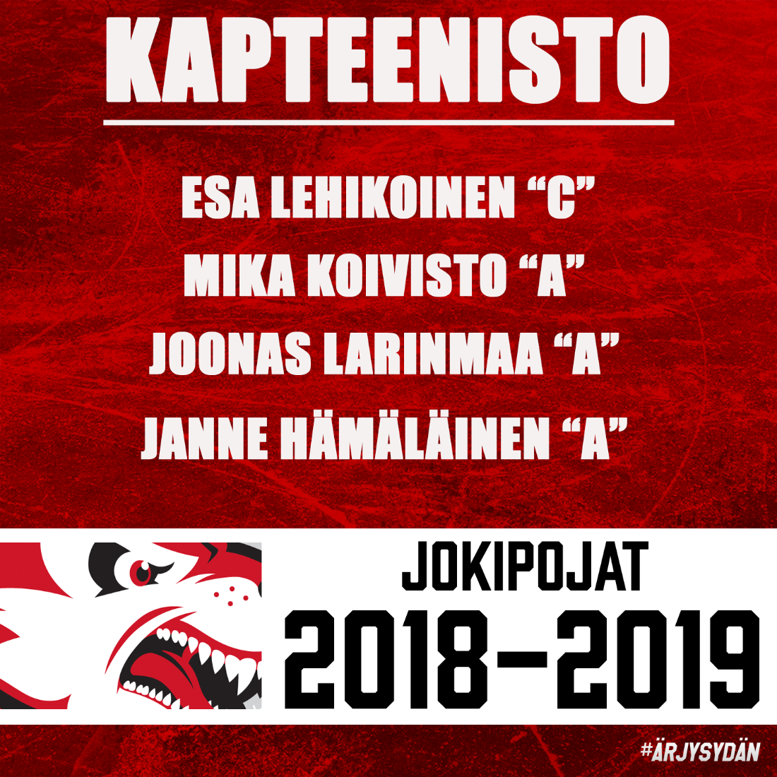 Kapteenisto kaudelle 2018-2019 valittu!