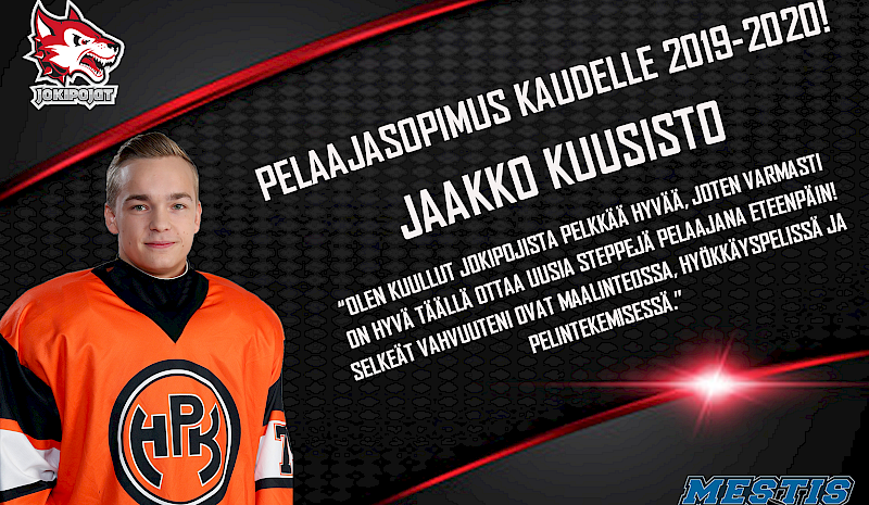 Suomen mestari Jaakko Kuusisto ja Lukon nuorten kapteeni Oskari Seppälä Jokipoikiin!