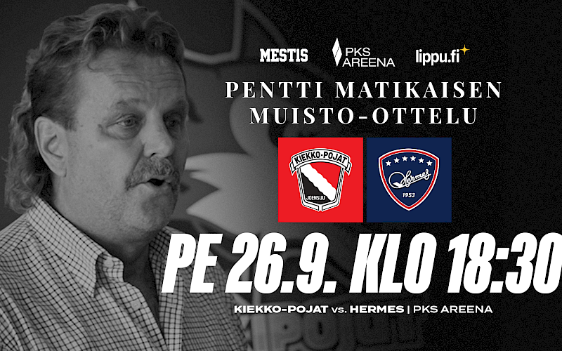 Pentti Matikaisen muisto-ottelu perjantaina 26.9.