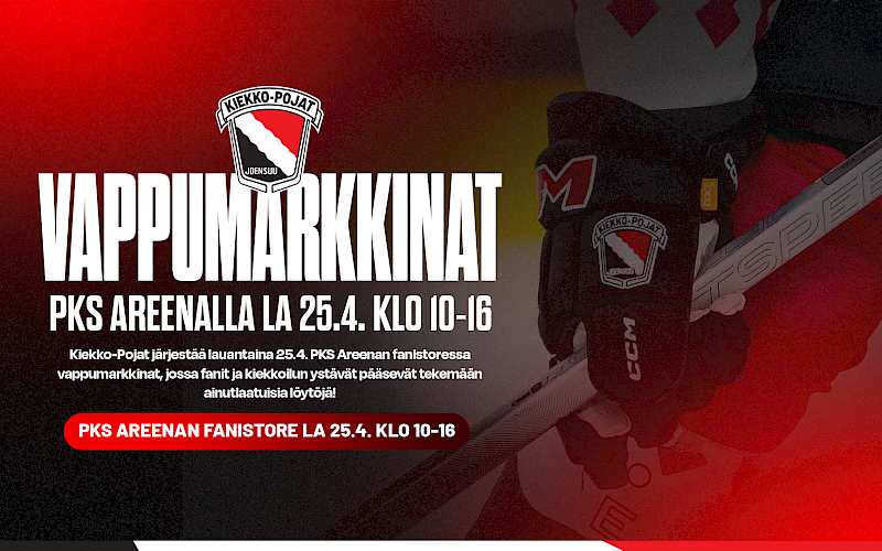 Vappumarkkinat PKS Areenan fanistoressa lauantaina 25.4. – tule tekemään löytöjä!
