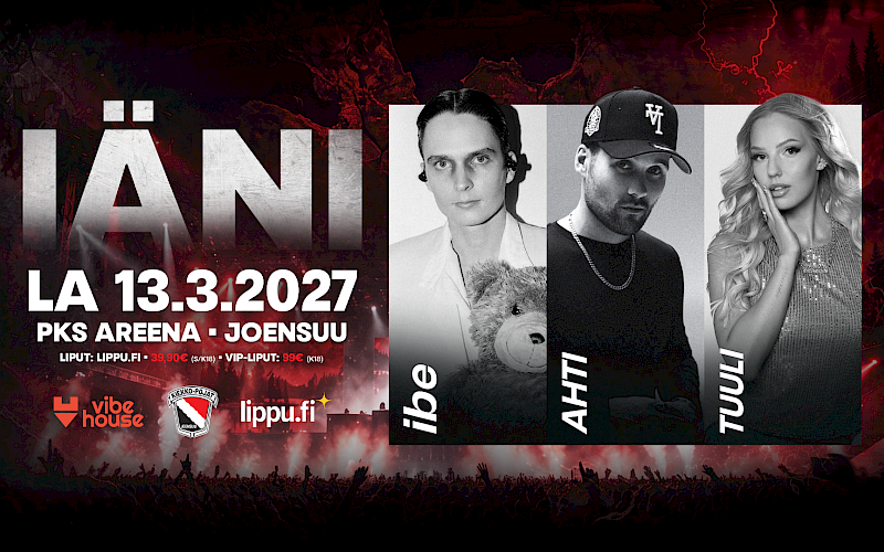 Kiekko-Pojat tuo eturivin artistit jäähallikonserttiin Joensuuhun – ibe, AHTI ja TUULI esiintyvät PKS Areenalla maaliskuussa 2027!